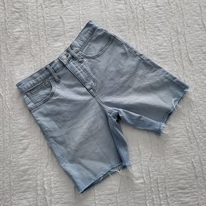 Like New Madewell High Rise Denim Mid-Length Shorts / Light Denim / 25